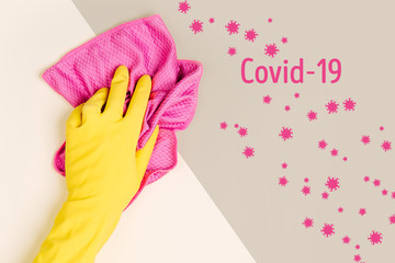 Spray to Cleaning and Disinfection Virus, Covid-19, Coronavirus Disease, Preventive Measures. ...