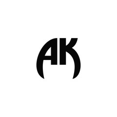 Initial Letter ak logo or ka logo vector design template  - obrazy, fototapety, plakaty