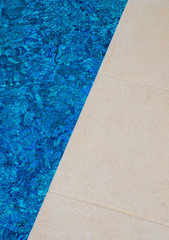 Swimming pool side, top view