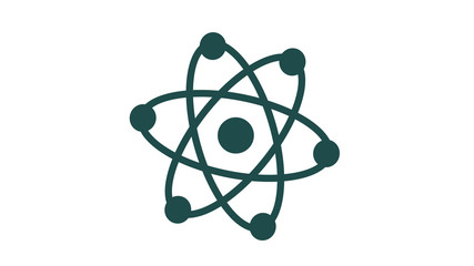 New atom icon,atom isolated on white background