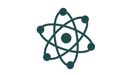 New atom icon,atom isolated on white background
