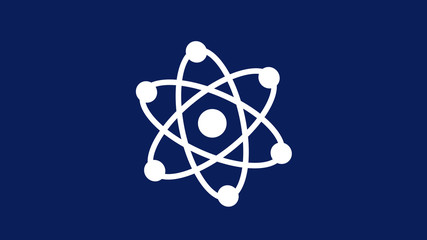 Blue background atom icon,New atom icon,white atom icon