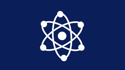 Blue background atom icon,New atom icon,white atom icon