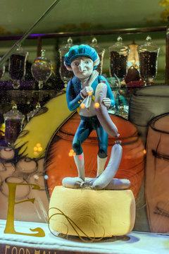 Russia, Saint-Petersburg, 15,11,2016 Showcase of the Eliseevsky store in St. Petersburg