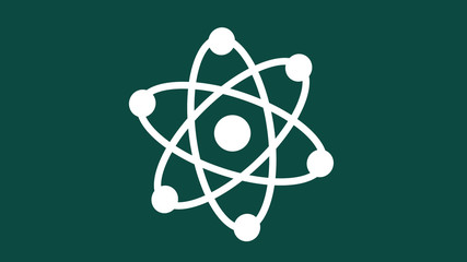 Atom icon on blue dark background,atom icon,science icon