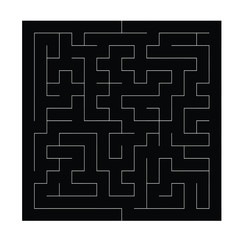 15x15 rectangular maze with thin corridors and no solution