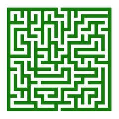 15x15 rectangular maze with green thick walls and no solution