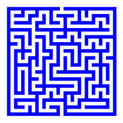 15x15 rectangular maze with blue thick walls and no solution