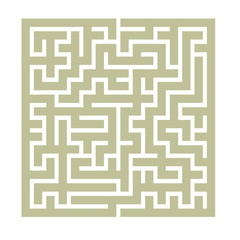 15x15 rectangular maze with brown thick walls and no solution