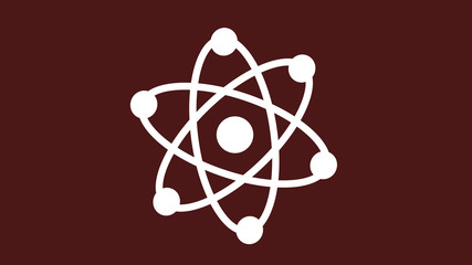 Atom icon on red dark background,Atom icon,New atom icon
