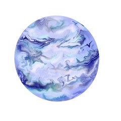 Blue Planet in a space.  Pluto, Venus, Neptune isolated  on white background . digital marbling