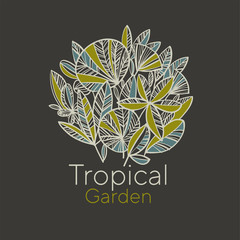 Tropical garden foliage Design element
