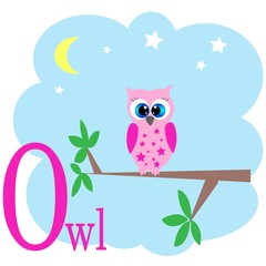O for owl abc animal alphabet 