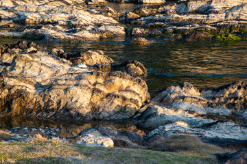 荒崎海岸の景色　夕暮れ