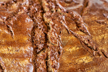 Roggenbrot mit Altbierkruste mit Dinkelvollkorn selbst gebackene dunkle Kruste
