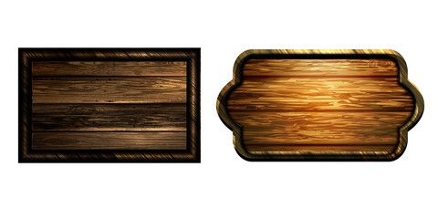 Vector realistic illustration of wooden signboard