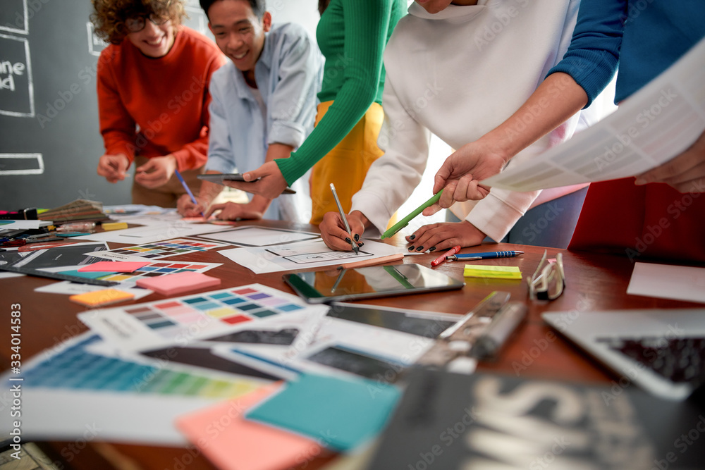 Canvas Prints graphic design team. cropped photo of creative people prototyping new web site design for a client w