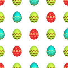 Seamless pattern with colorful Easter eggs