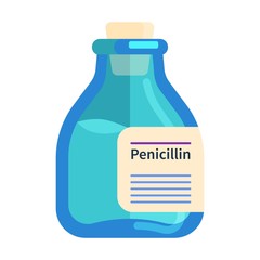 Medicine bottle. Medical penicillin drugs bottle .