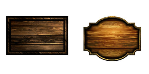 Vector realistic illustration of wooden signboard
