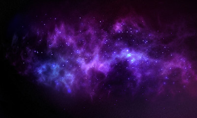 Obraz premium Cosmic illustration. Colorful space background with stars