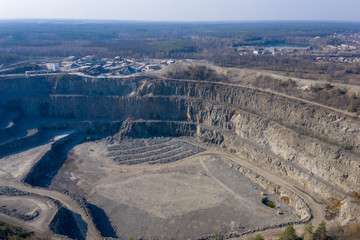 granite quarry, ore mining, aerial view