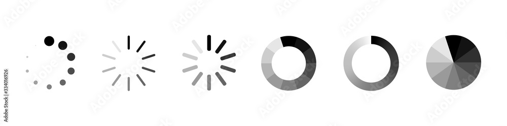 Poster loading process bar vector isolated elements on white backgroud. vector loading processing signs. pr