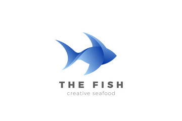 Fish Tuna Shark Seafood Logo abstract design vector template.