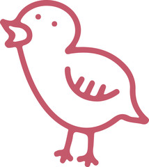 Easter chicken in beige tones. Isolate for the holiday of Easter.