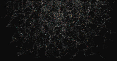 Naklejka premium Network Mesh Random Procedural Art background illustration