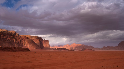 red wadi rum desert in jordan