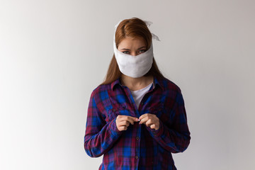 Viral mask woman wear face protection