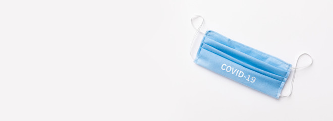 Face medical mask protection against pollution, virus, flu and coronavirus.