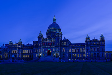 BC Legislature During Blue Hour