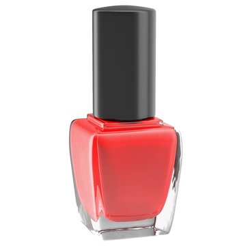 Red Nail Polish Isolated On White Background