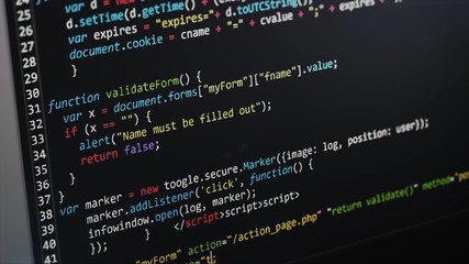 Fototapeta premium computer code programming coding process