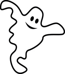 Minimalist white Ghost Vector illustration
