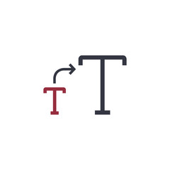 Font letter size bigger icon. Larger size font. Stock Vector illustration isolated on white background.