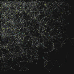Network Mesh Random Procedural Art background illustration