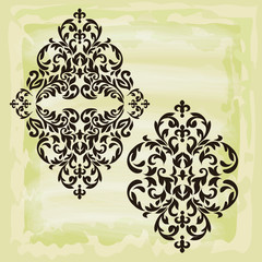 vector damask patterns for greeting cards and wedding invitations