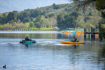 Fototapeta na wymiar Kayak fishing