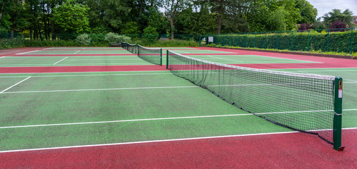 Empty public tennis courts