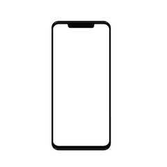 Smartphone with a blank screen lying on a flat surface. High Resolution Vector illustration of responsive web design ,app, template site,The shape of a modern mobile phone Designed New black frameless