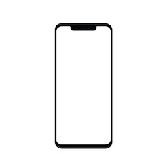 Smartphone with a blank screen lying on a flat surface. High Resolution Vector illustration of responsive web design ,app, template site,The shape of a modern mobile phone Designed New black frameless