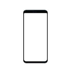 Smartphone with a blank screen lying on a flat surface. High Resolution Vector illustration of responsive web design ,app, template site,The shape of a modern mobile phone Designed New black frameless