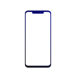Smartphone with a blank screen lying on a flat surface. High Resolution Vector illustration of responsive web design ,app, template site,The shape of a modern mobile phone Designed New black frameless