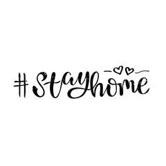 Stay home hashtag for social media stamp