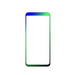 smartphone iphone with blank screen and modern frameless design in two rotated perspective positions - isolated on white background 