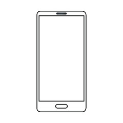 smartphone iphone with blank screen and modern frameless design in two rotated perspective positions - isolated on white background 