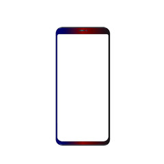 smartphone iphone with blank screen and modern frameless design in two rotated perspective positions - isolated on white background 